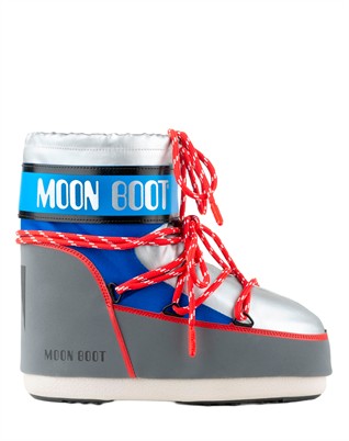 Icon Low Space Racing Silver Stiefel - Silver/Blue/Red